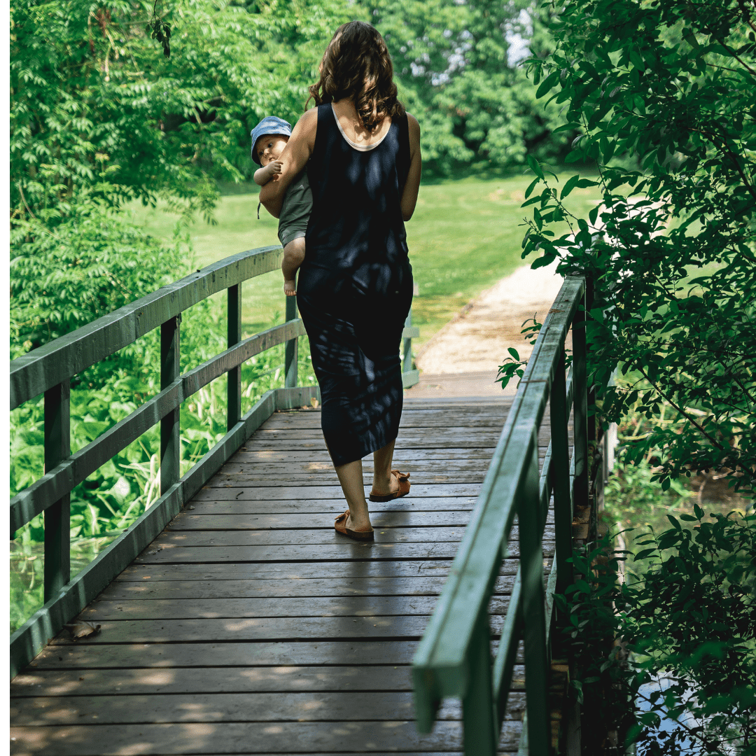 Breastfeeding Maxi Dress - Navy Organic Cotton - maidwellway