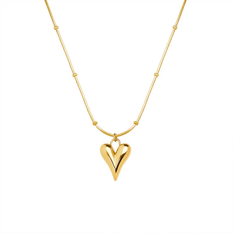 Gold Love Heart Necklace - maidwellway