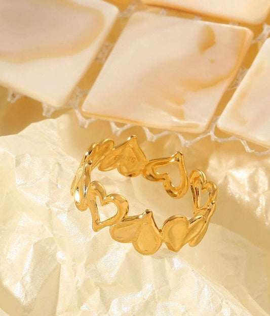 Gold Love Heart Ring - maidwellway