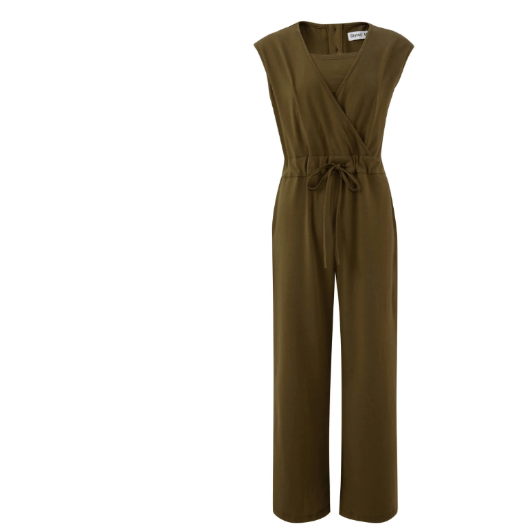 Khaki Green Breastfeeding Jumpsuit - maidwellway