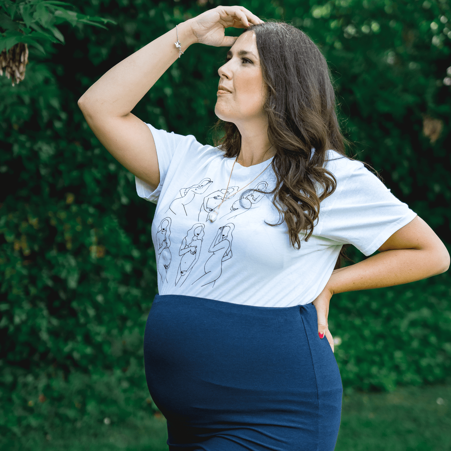 Mila Navy Maternity Pencil Skirt