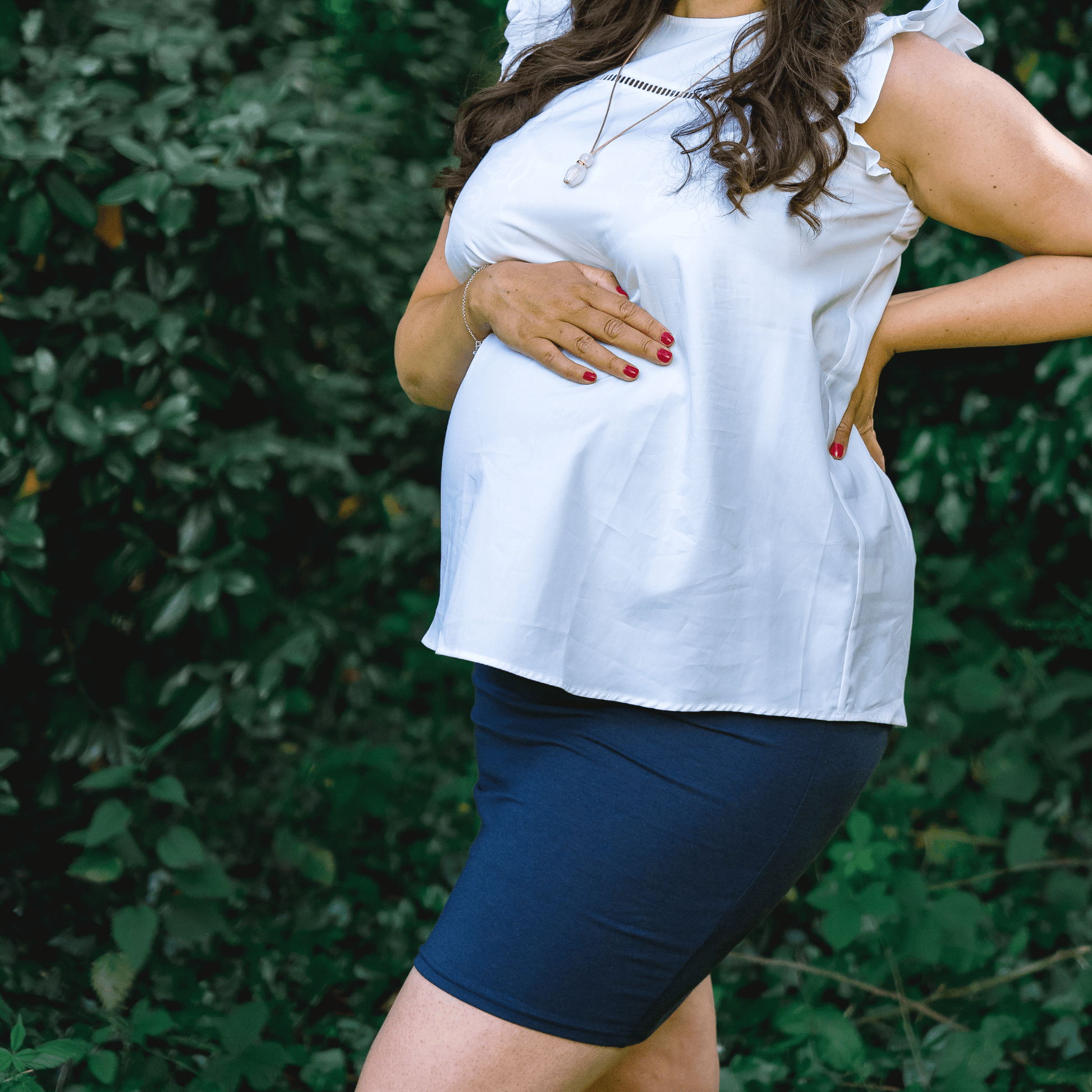 Mila Navy Maternity Pencil Skirt - maidwellway