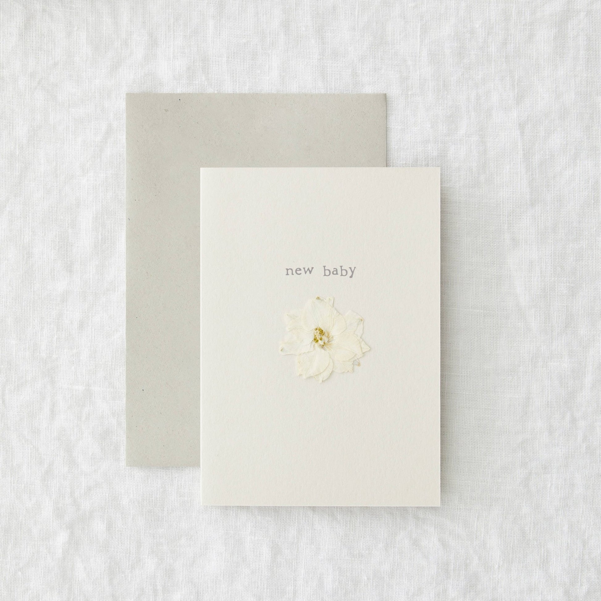 New Baby Pressed Flower Card - maidwellway