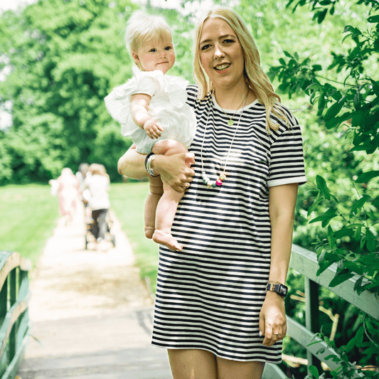 Organic Cotton Stripe Nursing Dress - maidwellway