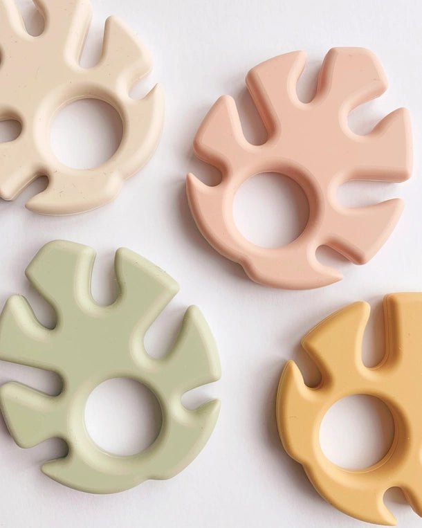 Silicone Leaf Teether - Cream - maidwellway