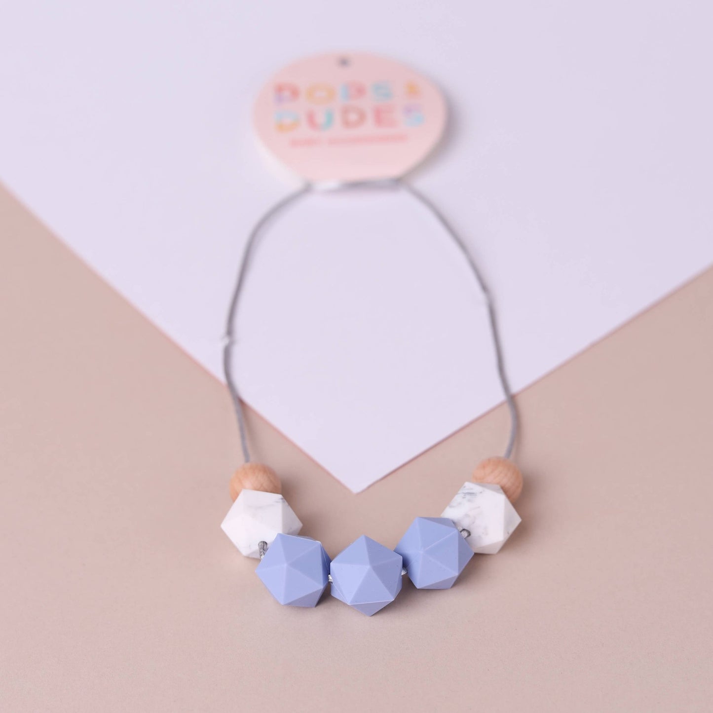 Silicone Teething Necklace & Breastfeeding Necklace, Bluebell Marble - maidwellway