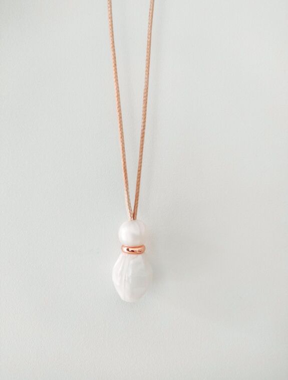 Silicone Teething Necklace - Pearl Drop - maidwellway